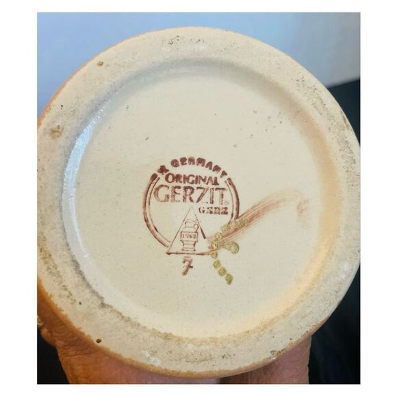 Vintage GERZ W. Germany German Beer Pitcher Stein Figurine w/Reiner Wein Proverb - Picture 5 of 7